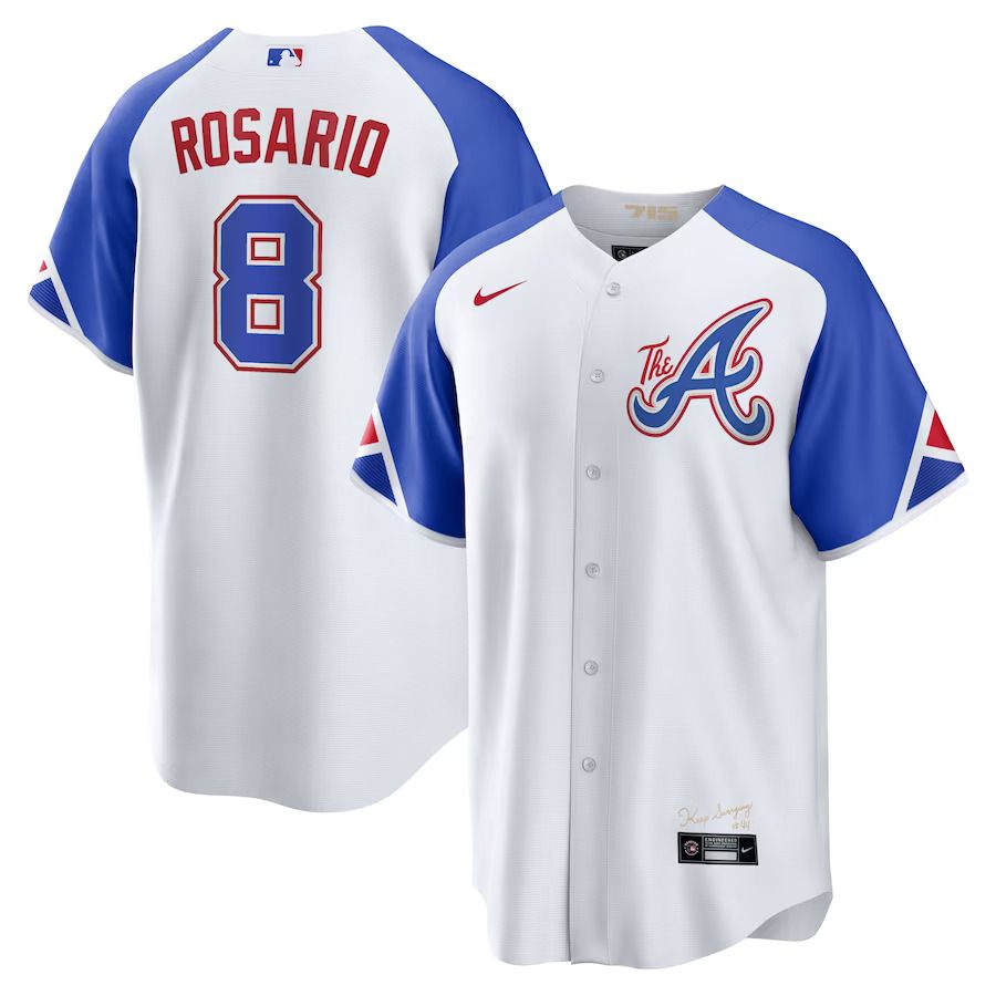 Men Atlanta Braves #8 Eddie Rosario Nike White 2023 City Connect Replica Player MLB Jersey->atlanta braves->MLB Jersey